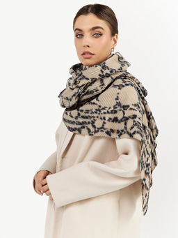 Большой, мягкий, тонкий и очень нежный двусторонний палантин с рисунком. - Tantino фото 7