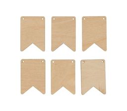 Заготовка для декорирования Mr. Carving ВД-889 Набор флажков фанера 0.3 см Треугольные (5х5 см) 6шт фото 2