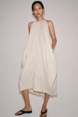 VESTIDO HALTER CON LINO ZW COLLECTION / rayas - Zara фото 7