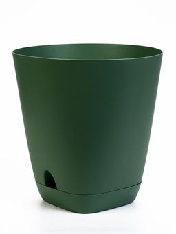 Горшок для цветов «Гранд», 15 л, d=29.5 см, h=31 см, пластиковый, с прикорневым поливом, зелёный