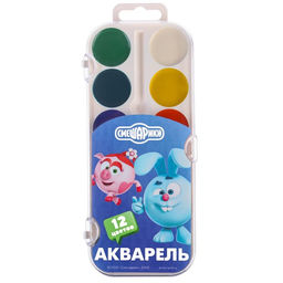 Акварель медовая Смешарики, 12 цветов, без кисти