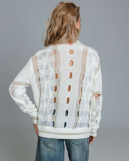 Кардиган вязаный с ажурным узором на кнопках KAR001 - Sahar art lab фото 3