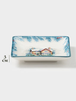 Тарелка сервировочная новогодняя Доляна «Зимний вечер», 15×15×3 см, доломит, белая