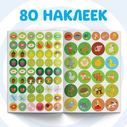 Книга с наклейками-кружочками Где чей малыш?, 16 стр., А5, Синий трактор  фото 3