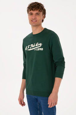 Erkek Bisiklet Yaka Regular Fit Koyu Ye_il Sweatshirt - U.s. polo assn фото 3