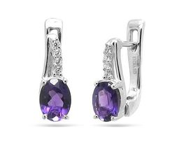 Серьги из серебра аметист, Писк