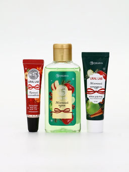 URAL LAB Арома Саунд Набор гель для душа, крем для рук и бальзам для губ, яблоко