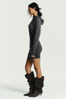 HOODIE KNIT MINI DRESS - Zara фото 3