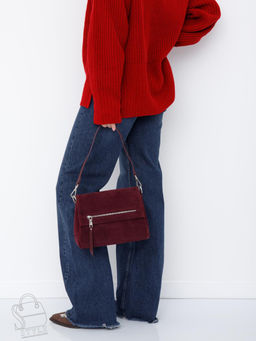 Сумка женская кожаная 8273-2PEF purple red Polina&Eiterou