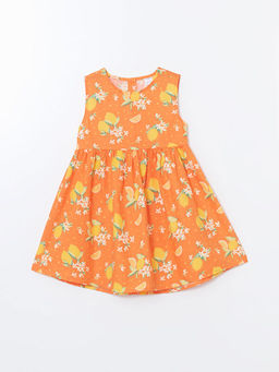 Bisiklet Yaka ?i?ekli K?z Bebek Elbise