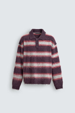 BRUSHED STRIPED KNIT POLO SHIRT - Zara фото 6