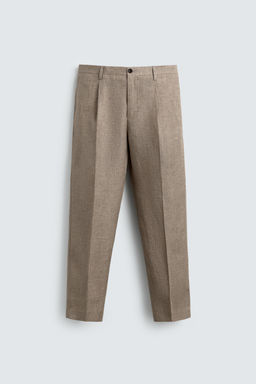 PANTAL?N REGULAR FIT 100% LINO / Blanco - Zara фото 7