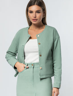 VILATTE / Куртка-жакет из эластичного денима фото 7