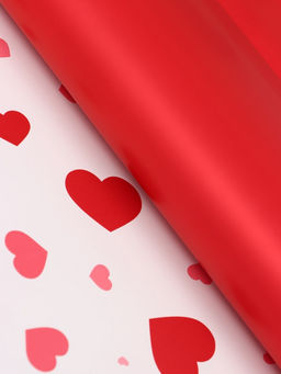 Цена за 20 шт. Пленка для цветов, «Сердца на белом», красная, 57×57 см