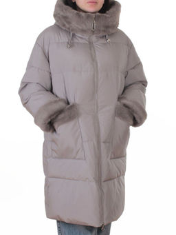 6093 GRAY Куртка зимняя женская оверсайз (200 гр. холлофайбер)