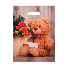 Цена за 50 шт. Пакет «Тедди», полиэтиленовый с вырубной ручкой 31×40 см, 60 мкм