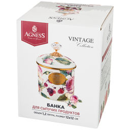 БАНКА ДЛЯ СЫПУЧИХ ПРОДУКТОВ AGNESS, СЕРИЯ ВИНТАЖ, 12 Х 12СМ/ 1,2Л