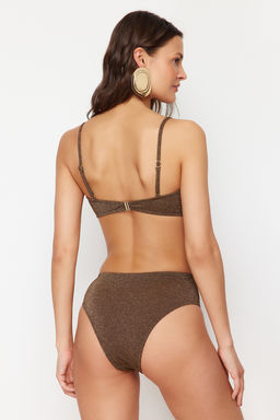 TRENDYOLMILLA Vizon Straplez Aksesuarl? Simli Premium Kumasl? Brazilian Bikini Tak?m? TBESS24BT00054 фото 11