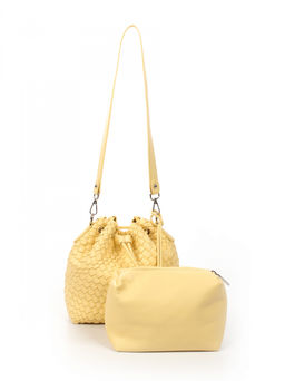 LACCOMA сумка СУ038-светло-желтый эко кожа хлопок  фото 4