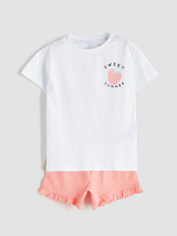 Meyve Bask?l? K?z Bebek Ti??rt ve ?ort 2li