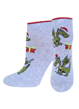 Цена за 2 пары. Носки новогодние СВ.СЕРЫЙ МЕЛАНЖ