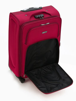 Чемодан на колёсах средний 72 л (M), на молнии, с увеличением, кодовый замок, 4 колеса, красный