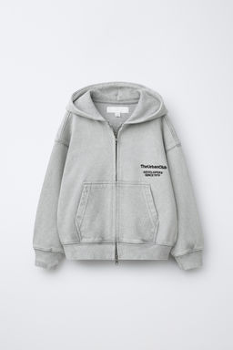 TEXT ZIP-UP HOODIE