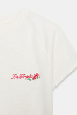 CAMISETA MANGA RANGL?N TEXTO / Crudo - Zara фото 5