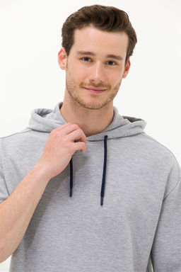 Мужская серая меланжевая толстовка с капюшоном Неожиданная скидка в корзине - U.s. polo assn фото 2