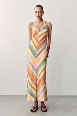 VESTIDO LARGO RAYAS / Multicolor