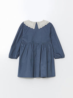 Bebe Yaka K?z Bebek Kadife Elbise - Waikiki фото 3