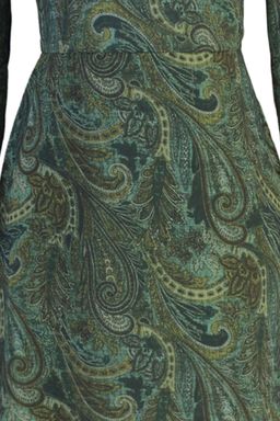 TRENDYOLMILLA Yesil Sal Desenli Volanl? Dokuma K?sl?k Elbise TWOAW23EL01436 фото 16