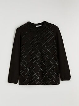 Bisiklet Yaka Desenli Bluz