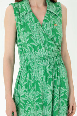 U. S. Polo Assn Женское темно-зеленое тканое платье - U.s. polo assn фото 5