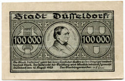 Банкнота 100000 марок 1923 года Германия  Нотгельд (Дюссельдорф)