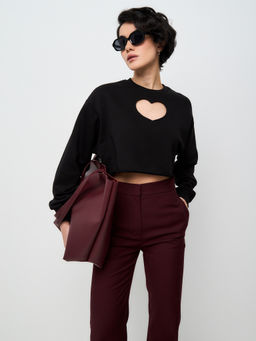 Оверсайз кроп-свитшот с вырезом сердце NEW - Fashion.love.story фото 4