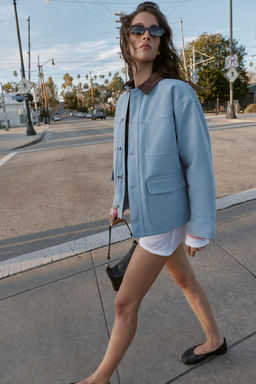 PUFFER JACKET WITH CONTRAST COLLAR - Zara фото 15