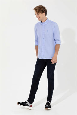 U. S. Polo Assn Мужская синяя рубашка с длинным рукавом - U.s. polo assn фото 10