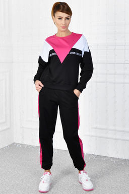 Арт. 2307 Костюм с брюками женский 46-52 (4 шт) Цвет:верх-черный, белый, малина, низ-черный, малина - Калинка фото 19