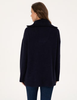 Lacivert Comfort Fit Fermuarl_ _al Yaka Kazak - Pierre cardin фото 5