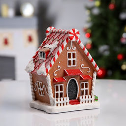 Светодиодная фигура «Пряничный домик» 18×12×10 см, полистоун, от батареек АААх3, свечение тёплое белое