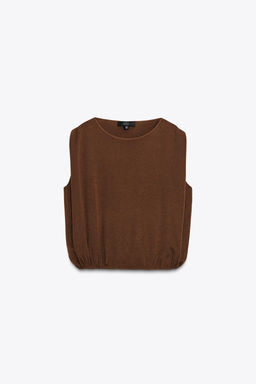 TOP WITH ELASTICATED HEM - Zara фото 5