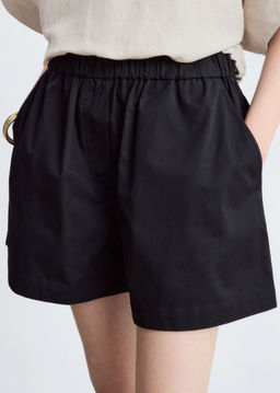 Pantalones cortos de algod?n de cintura alta