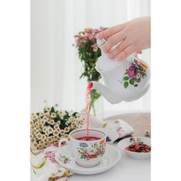 Чайник заварочный Добрушский завод «Букет цветов», 800 мл, фарфор, белый