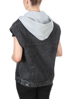 808 DARKGREY/GREY Джинсовый жилет женский (100% хлопок) - Фабричный китай фото 4