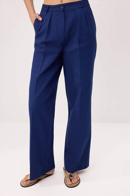 Lacivert Keten Gorunumlu Yelek Pantolon Dokuma Alt - Ust Tak?m TWOSS26AU00104 - Trendyolmilla фото 4