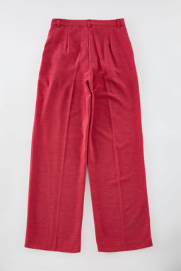 Limited Edition Kiremit Straight/Duz Kesim Pilili Kumas Dokuma Pantolon TWOAW23PL00401