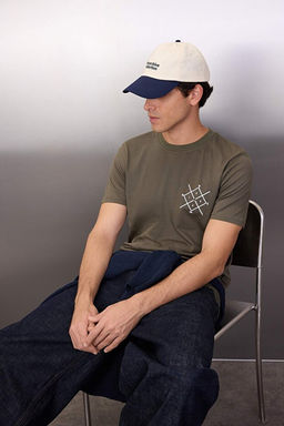 Haki Regular Fit Bisiklet Yaka K_sa Kollu Bask_l_ T-Shirt TMNSS20TS0984 - Trendyolmilla фото 2