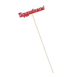 Цена за 10 шт. Топпер Поздравляем красный 13х2,8 см - Дарим красиво фото 4