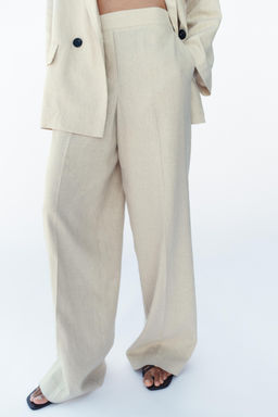 PANTAL?N RECTO LINO / Beige claro - Zara фото 5